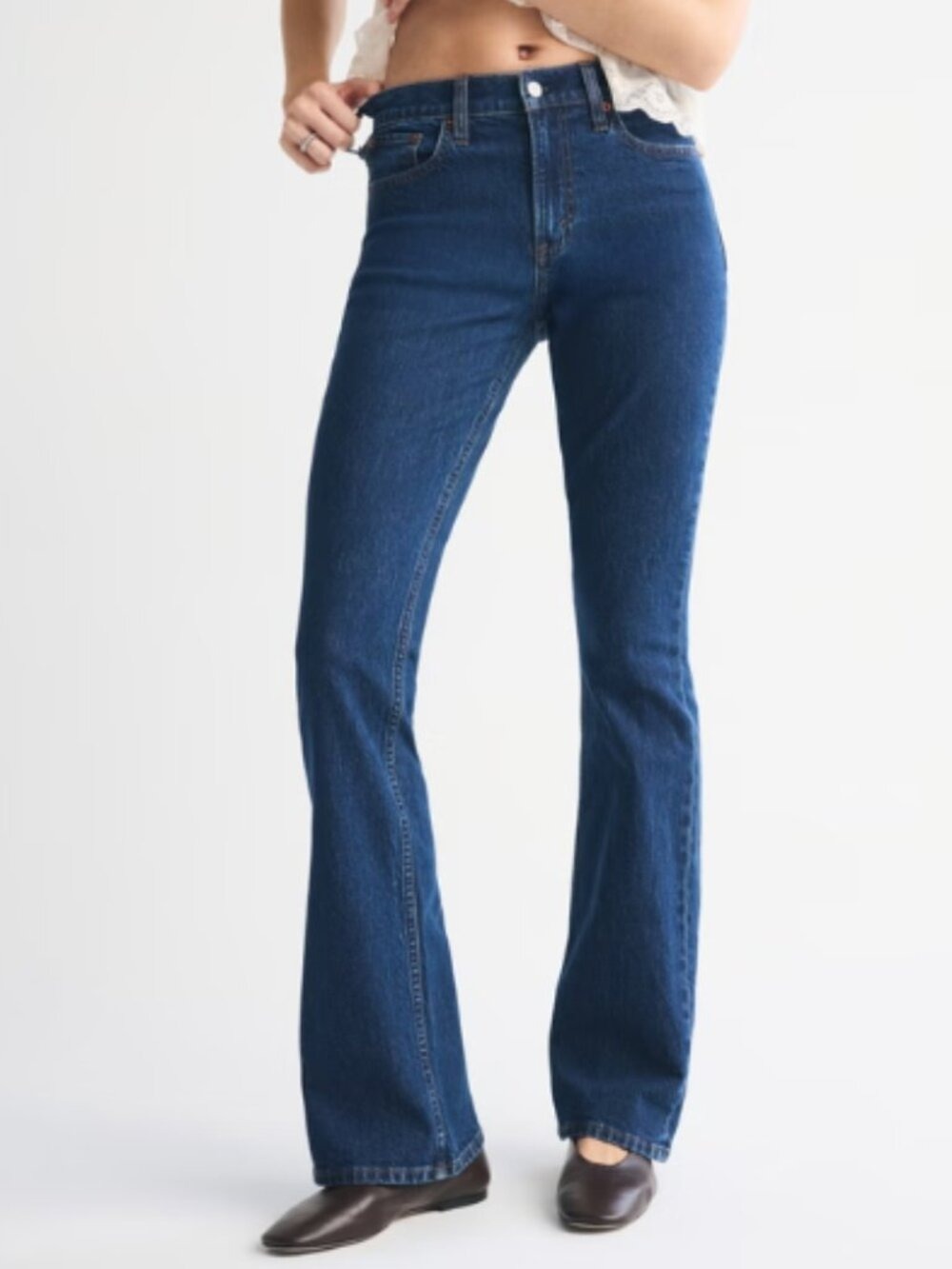 New Abercrombie & Fitch High Rise Bootcut Jeans Size 28 Short Dark Wash Stretch